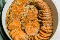 Delicious Whole30 Vegan Sweet Potato Gratin