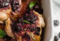 Sweet-Tart Blueberry Balsamic Chicken Thighs