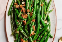 Green Beans with Crispy Bacon and Toasted Almonds