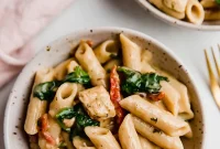Effortless Velvety Tuscan Chicken Pasta Gluten Dairy Free