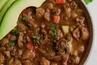 Hearty Mexican Beef & Pasta Shell Soup