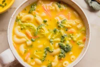 Creamy Broccoli Cheesy Noodle Soup