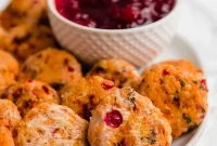 Clean Eating Cranberry Sweet Potato Turkey Poppers