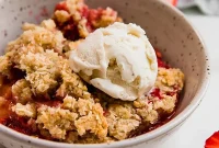 Paleo AIP Vegan Strawberry Rhubarb Crumble