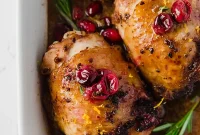 Sweet and Tangy Orange Cranberry Balsamic Chicken Thighs