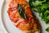 Prosciutto Wrapped Chicken Saltimbocca Bake