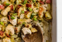 Paleo Whole30 AIP Compliant Chicken Bacon Ranch Breakfast Casserole