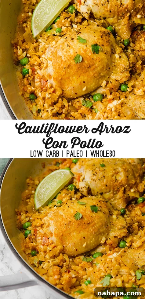 Arroz Con Pollo Pinterest Pin - low carb, paleo, whole30, AIP