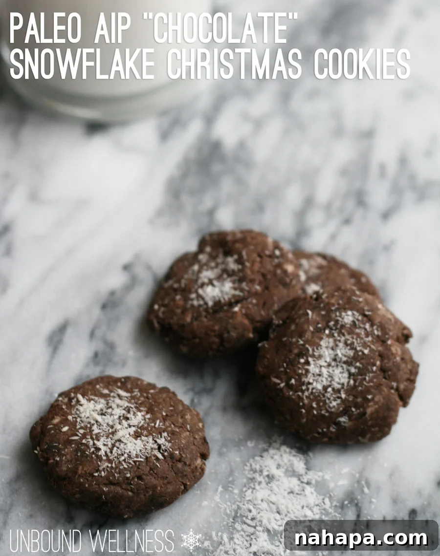 Paleo AIP Faux Chocolate Snowflake Christmas Cookies 2 Paleo AIP "Chocolate" Snowflake Christmas Cookies