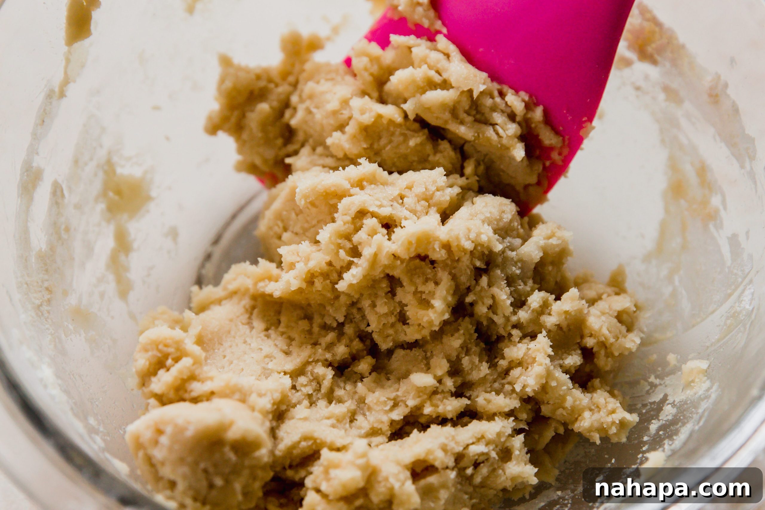Homemade Gluten-Free Caramel Shortbread Bars 3 Shortbread crust ingredients being combined.