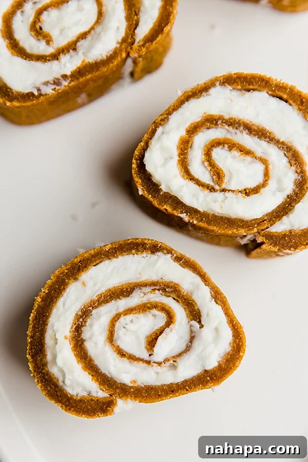paleo pumpkin roll cake with frosting