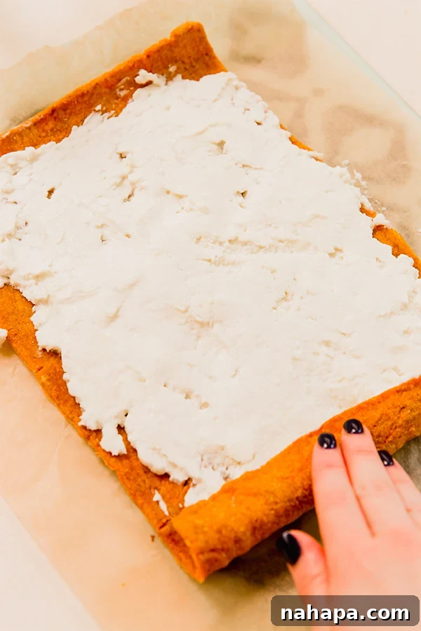 finished paleo pumpkin roll cake