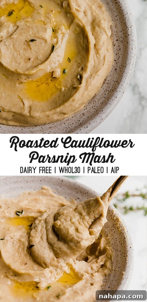 Roasted Cauliflower Parsnip Mash