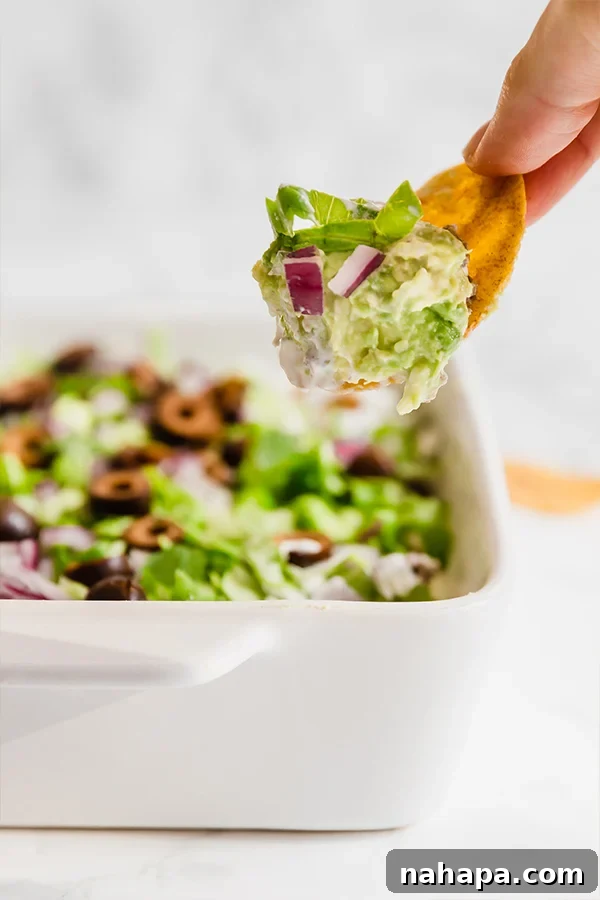 Plantain chip scooping Paleo Taco Dip