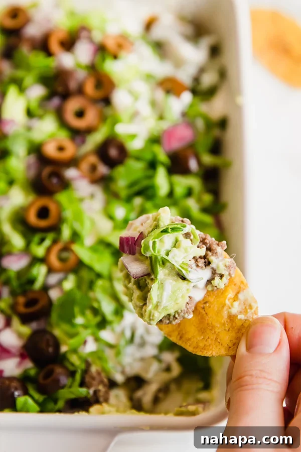 Close-up of Paleo and AIP Taco Dip layers