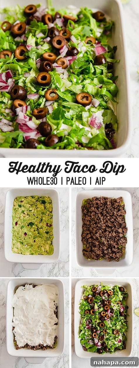Paleo Taco Dip (AIP) pin image for Pinterest