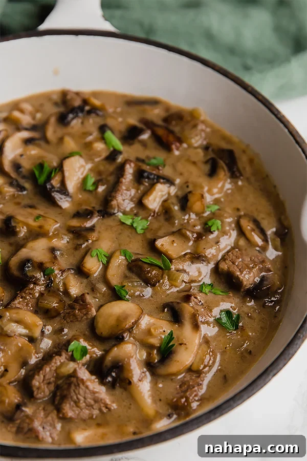 Creamy Paleo Beef Stroganoff, Whole30 and AIP compliant