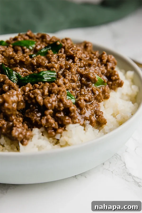 Quick and Easy Mongolian Ground Beef, a flavorful and healthy weeknight meal that's Paleo, Whole30, and AIP compliant.
