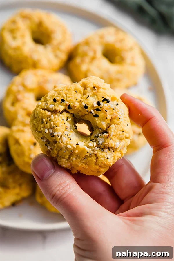 Close-up of Cauliflower Everything Bagel Bites, showcasing the rich seasoning and perfect texture.