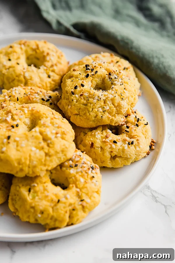 A plate of freshly baked Cauliflower Everything Bagel Bites, ready to be enjoyed.