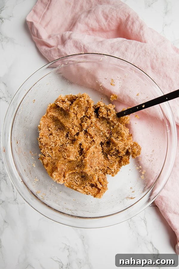 King Cake truffle mixture in a bowl, ready to be rolled