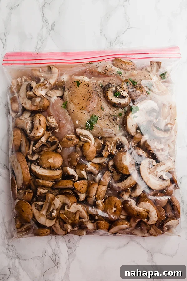 A beautifully plated serving of Slow Cooker Chicken Marsala, ready to be enjoyed.