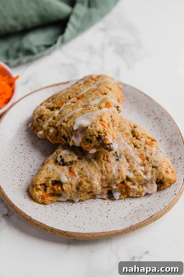 Nourishing Paleo Gluten-Free AIP Carrot Cake Scones 4 Close-up of baked Paleo and AIP Carrot Cake Scones on a cooling rack