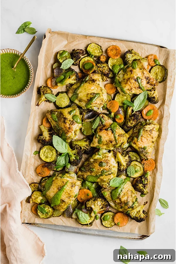 15 Brilliant Gluten-Free One-Pan Dinners 3 Sheet pan chicken pesto with colorful vegetables