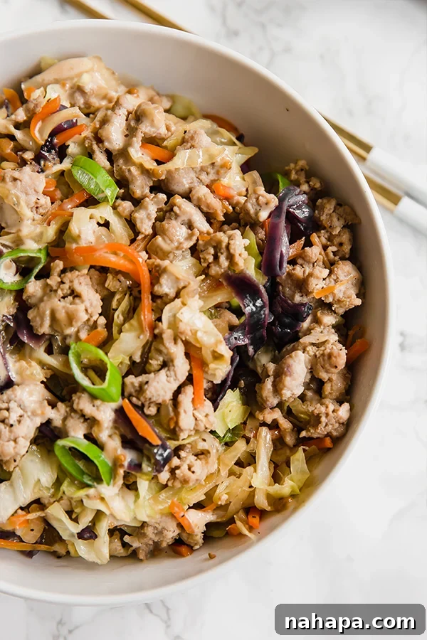 15 Brilliant Gluten-Free One-Pan Dinners 9 Egg Roll in a Bowl recipe brings back all of the flavor and nostalgia you love about egg rolls without the wrapper! It's paleo, whole30, AIP, and keto.
