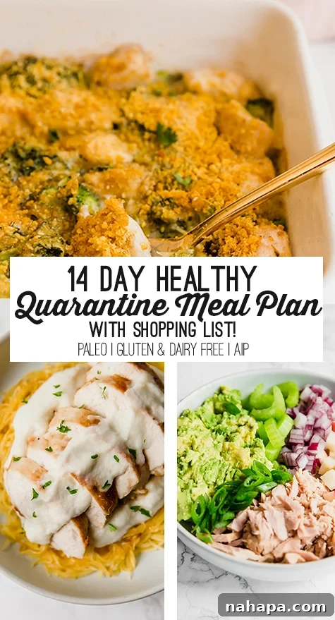 Healthy Two Week Quarantine Eating Guide and Grocery List 2 Quarantine Meal Plan: Easy Pantry and Freezer Recipes