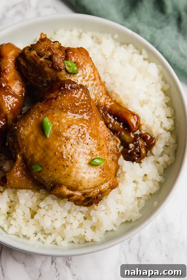 Healthy Two Week Quarantine Eating Guide and Grocery List 15 Filipino Chicken Adobo, a flavorful dish made with chicken and pantry staples.