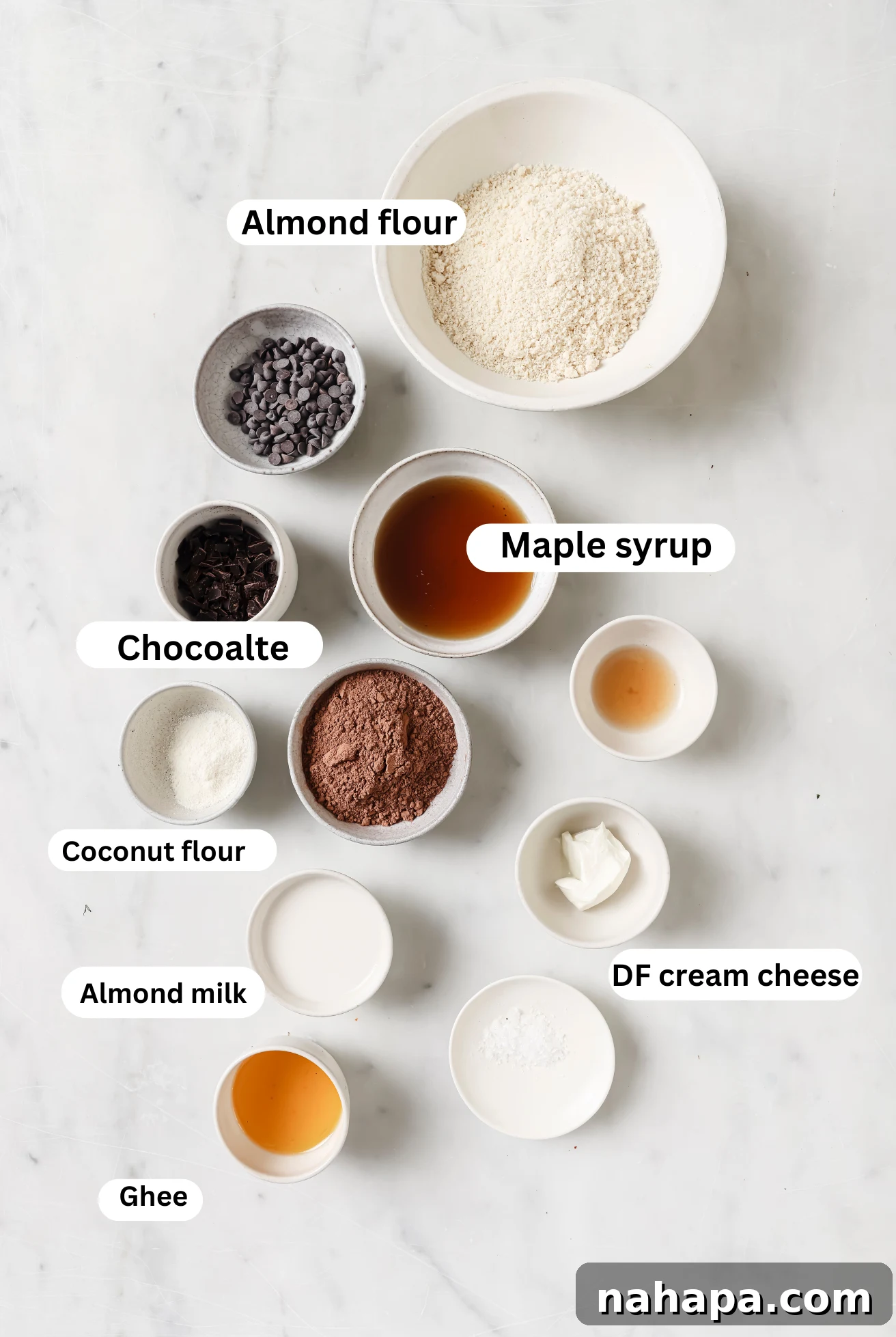 Ingredients laid out for edible brownie batter