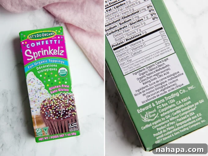 Healthy No-Bake Gluten-Free Cake Batter Bliss 4 Let's do organic sprinkles