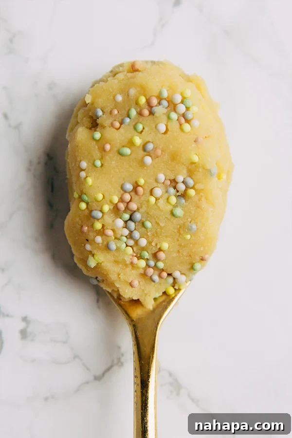 Healthy No-Bake Gluten-Free Cake Batter Bliss 5 Edible Cake Batter