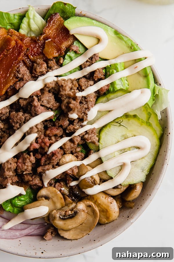 Loaded Bun-Less Burger Bowls - Low-Carb & Gluten-Free
