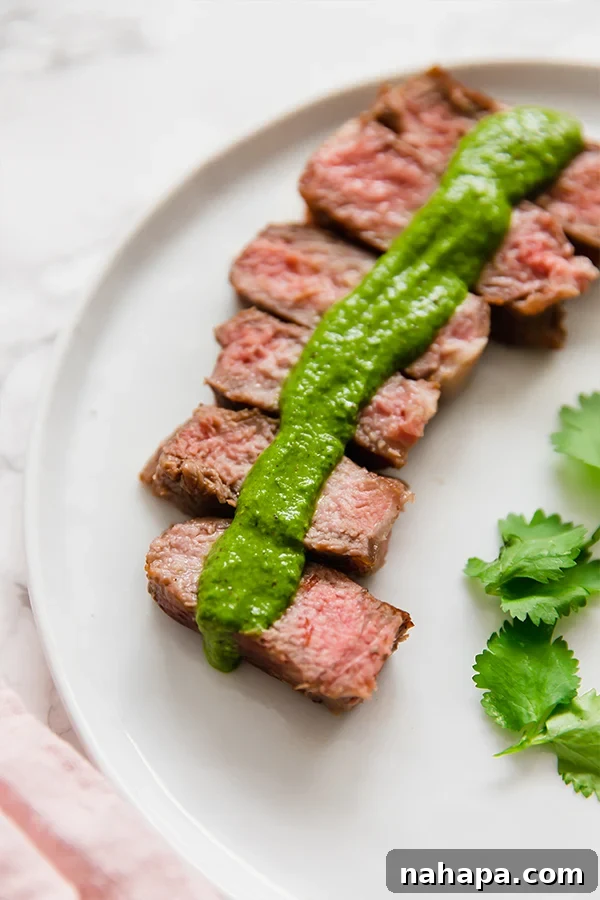 Paleo & AIP Steak with Fresh Chimichurri Sauce