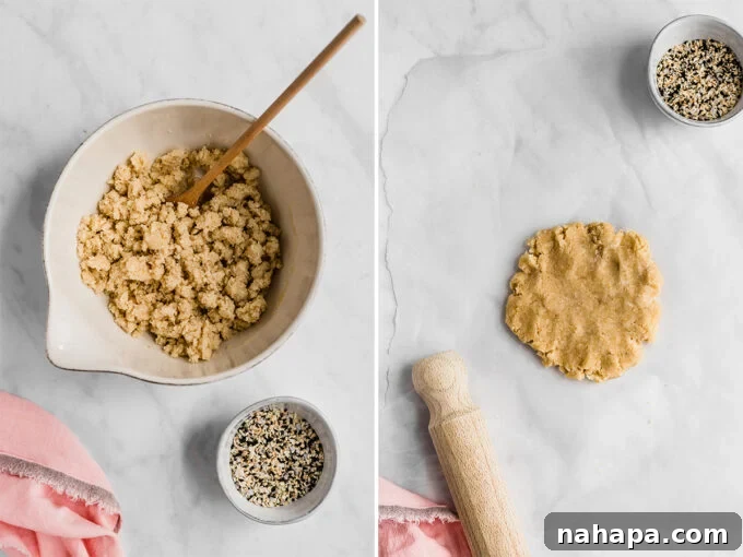 Ingredients for homemade paleo everything bagel crackers laid out