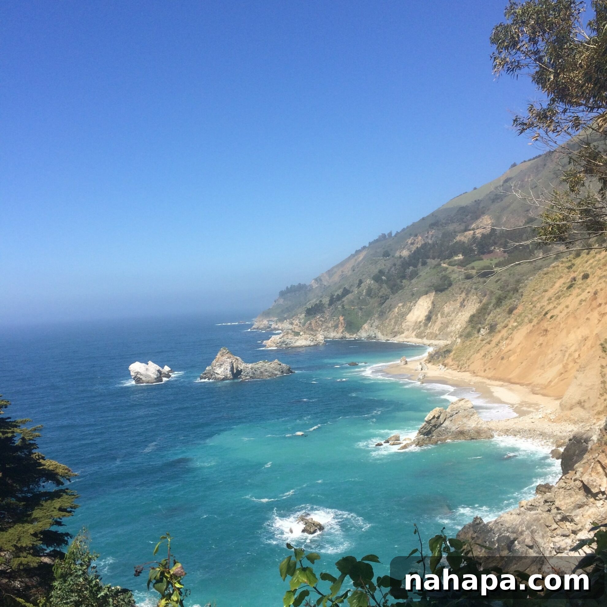 The iconic McWay Falls at Julia Pfeiffer Burns State Park, where an 80-foot waterfall spectacularly plunges onto a secluded beach, showcasing California's stunning natural beauty and unique geological formations.