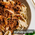 Slow Cooker Beef Ragu with pasta