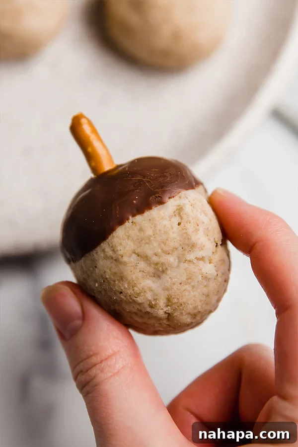 one acorn donut hole