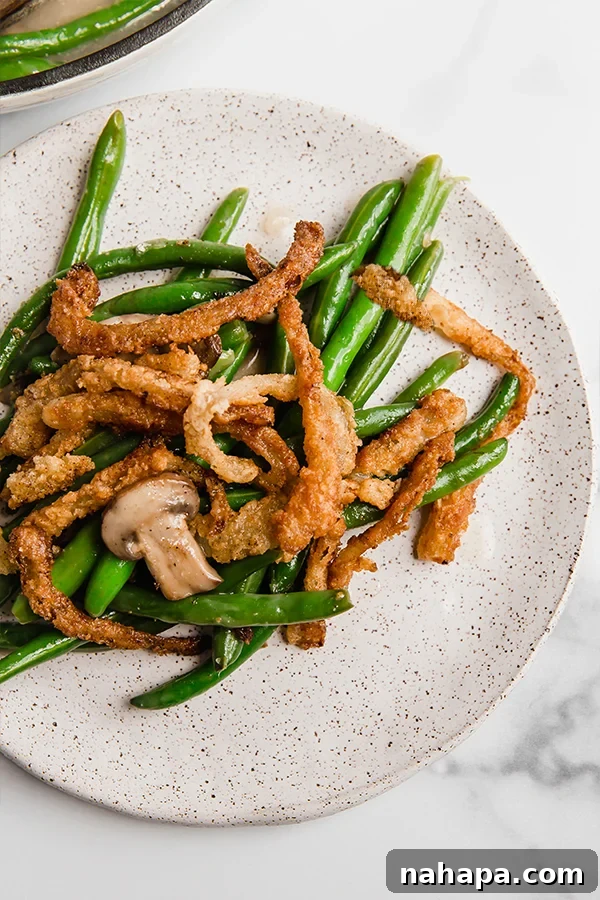 Green Bean Casserole on a plate
