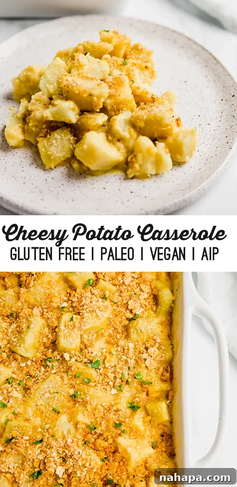 A beautiful Pinterest-friendly image of the 'cheesy' sweet potato casserole, perfect for sharing.