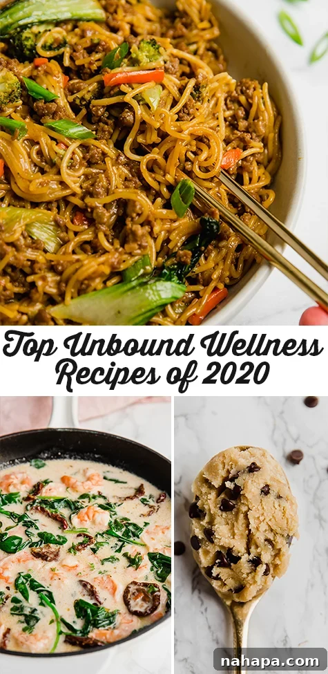Top 10 reader favorite healthy recipes from Unbound Wellness featuring a variety of wholesome dishes