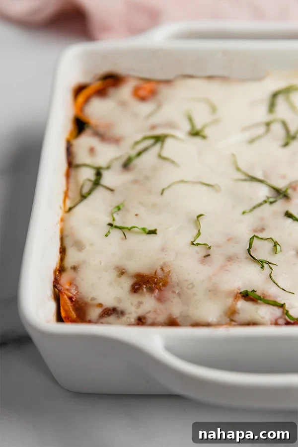 Sweet Potato Lasagna: An AIP, Paleo, and Dairy-Free Delight 5 sweet potato lasagna in casserole dish