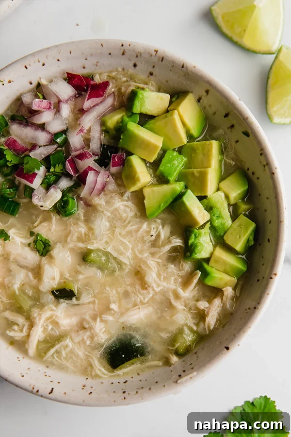 Clean Comfort White Chicken Chili 4 white chicken chili in bowl