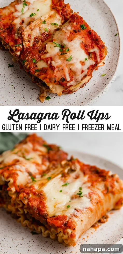 Make Ahead Gluten Free Dairy Free Lasagna Roll Ups 7 Pin image for Freezer Lasagna Roll-Ups