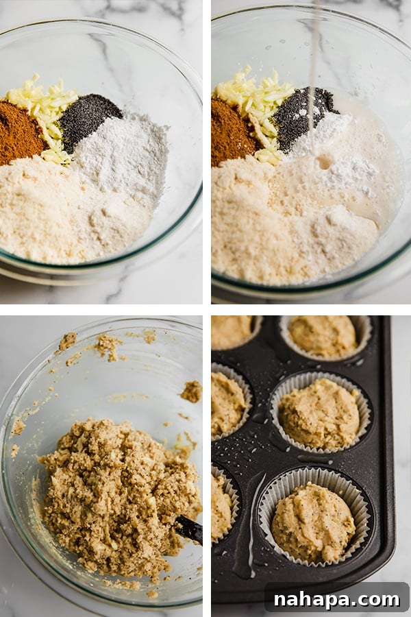 Lemon zucchini muffin process