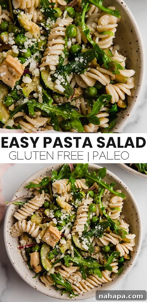 Pinterest-friendly image of the Spring Pasta Salad, promoting the recipe for saving.