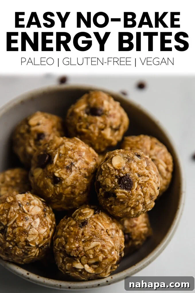 Pinterest image promoting Easy No-Bake Energy Bites (Perfect for Nursing Moms)