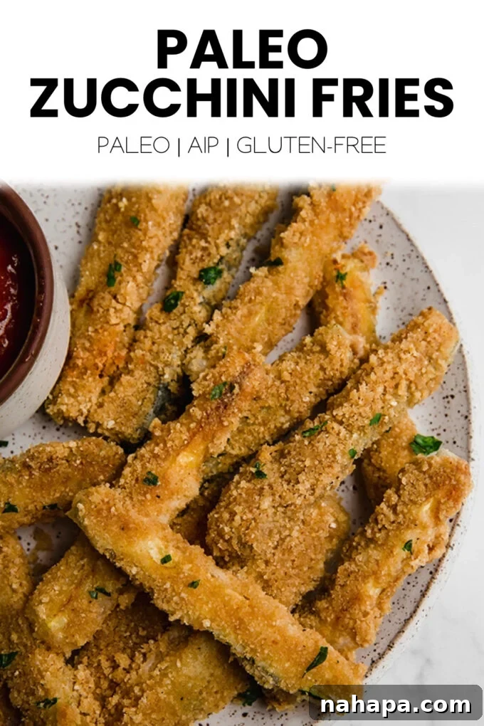 Paleo Zucchini Fries Pinterest image